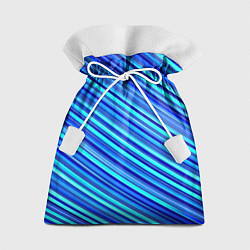 Мешок для подарков Сине голубые узорчатые полосы, цвет: 3D-принт