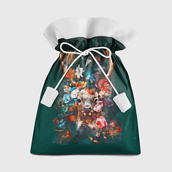 Мешок для подарков Сказочный олень Акварель, цвет: 3D-принт