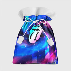 Мешок для подарков Rolling Stones неоновый космос, цвет: 3D-принт