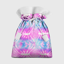 Мешок для подарков Голубо-розовый узор тай-дай, цвет: 3D-принт