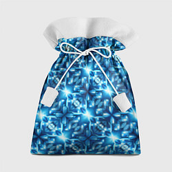 Мешок для подарков Светящиеся голубые цветы, цвет: 3D-принт