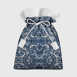 Мешок для подарков Белые японские облака на синем фоне, цвет: 3D-принт