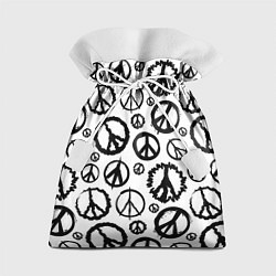 Мешок для подарков Many peace logo, цвет: 3D-принт