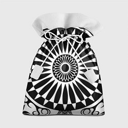 Мешок для подарков Черно белый узор с радиусами, цвет: 3D-принт