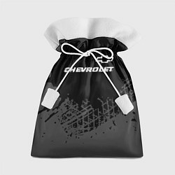 Мешок для подарков Chevrolet speed на темном фоне со следами шин: сим, цвет: 3D-принт