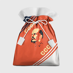 Мешок для подарков Ленин на красном фоне, цвет: 3D-принт