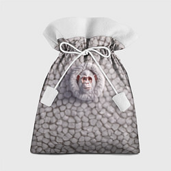 Мешок для подарков Забавная белая обезьяна, цвет: 3D-принт