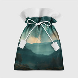 Мешок для подарков Космическая ночь в горах, цвет: 3D-принт