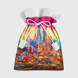 Мешок для подарков Футуристический городской пейзаж, цвет: 3D-принт