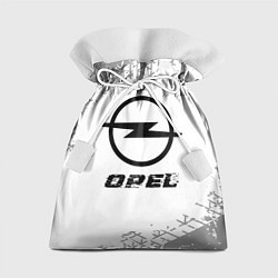 Мешок для подарков Opel speed на светлом фоне со следами шин, цвет: 3D-принт