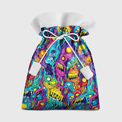 Мешок для подарков Кислотные психоделические черепа, цвет: 3D-принт