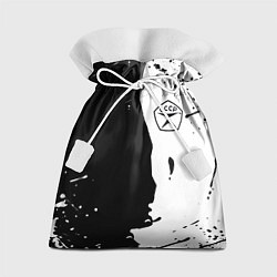 Мешок для подарков Ссср знак качества - краски брызг чёрно-белых, цвет: 3D-принт