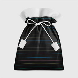 Мешок для подарков Разноцветные полосы на чёрном, цвет: 3D-принт