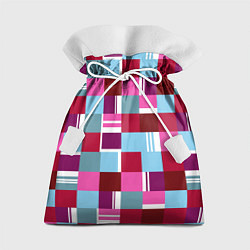 Мешок для подарков Ретро квадраты вишнёвые, цвет: 3D-принт