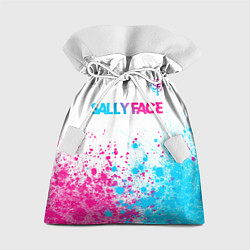 Мешок для подарков Sally Face neon gradient style: символ сверху, цвет: 3D-принт