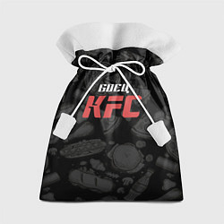 Мешок для подарков Боец KFC на фоне бургеров, цвет: 3D-принт
