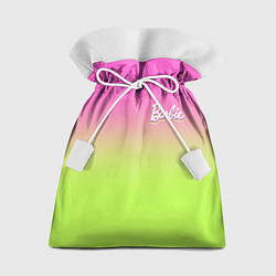 Мешок для подарков Барби: градиент розовый и ярко-зеленый, цвет: 3D-принт