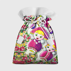 Мешок для подарков Неваляшки в кокошниках, цвет: 3D-принт
