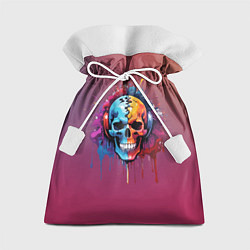 Мешок для подарков Череп Dj в наушниках и брызги краски, цвет: 3D-принт