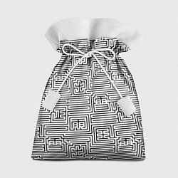 Мешок для подарков Лабиринт с иероглифами на белом, цвет: 3D-принт