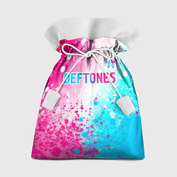 Мешок для подарков Deftones neon gradient style посередине, цвет: 3D-принт