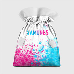 Мешок для подарков Ramones neon gradient style посередине, цвет: 3D-принт