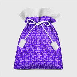 Подарочный мешок Паттерн маленькие сердечки фиолетовый
