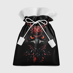 Мешок для подарков Красно черная сова, цвет: 3D-принт