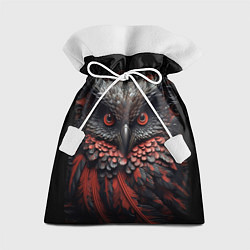 Мешок для подарков Черная сова с красными крыльями, цвет: 3D-принт