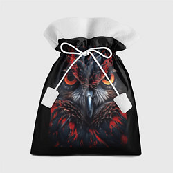 Мешок для подарков Черная сова с красными глазами, цвет: 3D-принт