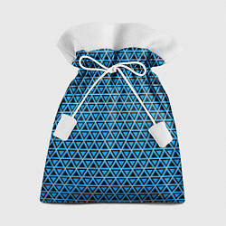 Мешок для подарков Синие и чёрные треугольники, цвет: 3D-принт