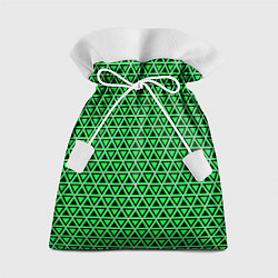 Мешок для подарков Зелёные и чёрные треугольники, цвет: 3D-принт