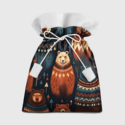 Мешок для подарков Медведи индейцы, цвет: 3D-принт