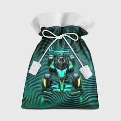 Мешок для подарков Болид на неоновых волнах, цвет: 3D-принт