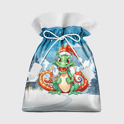 Мешок для подарков Милый маленький новогодний дракон 2024 года, цвет: 3D-принт