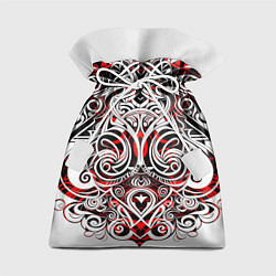 Мешок для подарков Чёрно красные трайбл узоры, цвет: 3D-принт