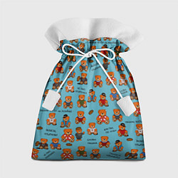 Мешок для подарков Мишки и цитаты из сериала слово пацана, цвет: 3D-принт