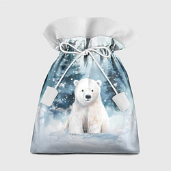 Мешок для подарков Белый медвежонок в лесу, цвет: 3D-принт