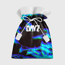 Мешок для подарков Dayz огонь синий, цвет: 3D-принт