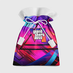 Мешок для подарков GTA 6 logo абстракция, цвет: 3D-принт