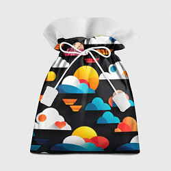 Мешок для подарков Цветные облака в черном небе, цвет: 3D-принт