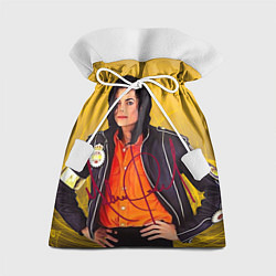Мешок для подарков Michael Jackson на золотом фоне с графикой, цвет: 3D-принт