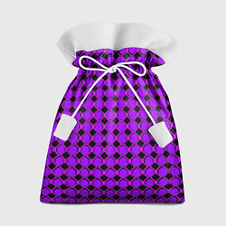 Мешок для подарков Фиолетовые восьмиугольники и чёрные ромбы, цвет: 3D-принт