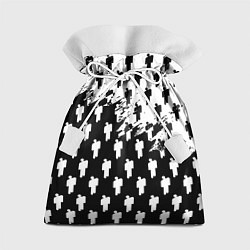 Мешок для подарков Billie Eilish pattern black, цвет: 3D-принт