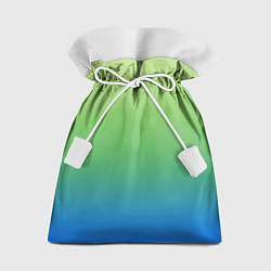 Мешок для подарков Градиент зелёно-голубой, цвет: 3D-принт