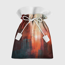Мешок для подарков Размытый город на закате, цвет: 3D-принт