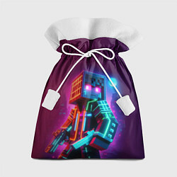 Мешок для подарков Cyberpunk and Minecraft - collaboration ai art, цвет: 3D-принт