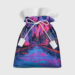 Мешок для подарков Город в психоделических цветах, цвет: 3D-принт
