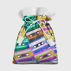 Мешок для подарков Аудио кассеты разноцветные, цвет: 3D-принт