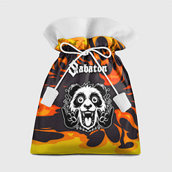 Мешок для подарков Sabaton рок панда и огонь, цвет: 3D-принт